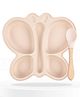 Bembika Baby Feeding Essential Baby Dinner Set Silicone Tableware Set for Baby Butterfly Design Pack Of 2 - Beige