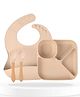 Bembika Baby Feeding Essential Baby Dinner Set Silicone Tableware Set for Baby Pack Of 4 - Beige