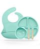 Bembika Baby Feeding Essential Baby Dinner Set Silicone Tableware Set for Baby Pack Of 5 - Sea Green
