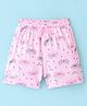 Doreme Single Jersey Knee Length  Shorts with Butterfly Print - Pink