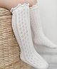 Bembika Baby Knee High Socks Baby Girls Boys Cotton Knee Socks Cute Fashion Soft Elastic Socks For Toddlers - White