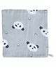 Bembika Baby Face Towels for Boys Girls Fleece Muslin Wash Cloth Panda Pattern - Grey