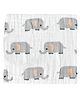 Bembika Baby Face Towels for Boys Girls Fleece Muslin Wash Cloth Elephant Pattern - Grey