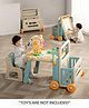 7 in 1 Multifunctional Nursery Table & Chair with Building Block Table and Storage - Blue & Grey