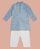 Indus Route by Pantaloons Full Sleeves Striped Kurta & Pyjama Set - Blue