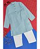 Indus Route by Pantaloons Full Sleeves Pin Tucked Kurta & Pyjama Set - Light Blue