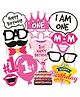 Wobbox 1st Happy Birthday Props, Happy Birthday Decoration Items Pink -Pack Of 16