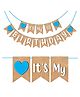Wobbox 1/2 Happy Birthday Banner, Happy Birthday Decoration Items Blue -Pack Of 1