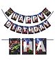 Wobbox Happy Birthday Banner, Avenger Theme Decoration Items Blue -Pack Of 1