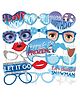 Wobbox Happy Birthday Props, Frozen Theme Decoration Items Blue -Pack Of 18