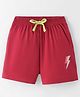 Fido Single Jersey Knit Shorts Lighting Strike Print - Red