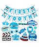 Wobbox First Tooth Decoration Items, I Got My First Tooth Decoration Items, First Tooth Celebration Blue Pack Of-14