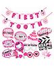 Wobbox First Tooth Decoration Items, I Got My First Tooth Decoration Items, First Tooth Celebration Pink Pack Of-14