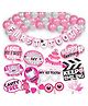 Wobbox First Tooth Decoration Items, I Got My First Tooth Decoration Items, First Tooth Celebration Pink Pack Of-34