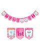 Wobbox First Tooth Banner, I Got My First Tooth Banner, I Got My First Tooth Decoration Items Pink-Pack Of 1