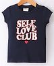 Lazy Bones Sinker Half Sleeves Text Printed T-Shirt - Navy