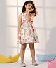 Vastramay Sleeveless Tropical Theme Printed Dress - Multi Colour