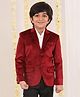 Vastramay Full Sleeves Solid Velvet Blazer - Maroon