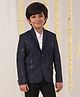 Vastramay Full Sleeves Sequin Embellished Blazer - Navy Blue