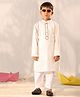 Vastramay Holi Theme Full Sleeves Self Designed Kurta & Pyjama Set - Cream