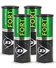 Dunlop Fort All Court Tennis Ball (Material: Rubber, Color: Green) Standard Size (4 Can | 12 Balls (3 Balls/Can)