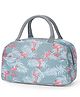 House of Quirk Insulated Nylon Lunch Bags Small for Women Work  Student Kids to School Organizer  Storage Lunch Box - Grey Flamingo