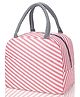 House of Quirk Insulated Lunch Bags Small for Women Work Student Kids to School Organizer Storage Lunch Box - Pink Stripes