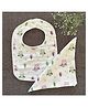 Oranges and Lemons Bamboo Muslin Bib and Washcloth | Set of 2 | Owls