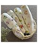 Oranges and Lemons Bamboo Muslin Baby Swaddles | Set of 4 | White