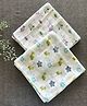 Bamboo Muslin Baby Swaddles | Set of 2 | White | Owls+Turtles