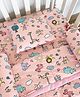 Oranges and Lemons Cot Bedding Set with Quilt- Set of 5 - Pink
