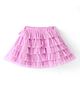 Babyhug Woven Above Knee Length Skirt With Tiered Frills & Glitter - Lilac