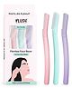 Plush Flawless & Reusable Face & Eyebrow Razor for Women - Pack of 3, Painless and Instant Hair Removal at Home for Upperlips, Forehead, Sideburns and Eyebrows with Stainless Steel Blades ,Prevents Razor-Burns