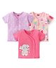 Babyhug 100% Cotton Knit Half Sleeves Front Open Vests Polka Dot Print Pack of 3 - Multicolor