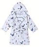 Malabar Baby Full Sleeves Cotton Muslin Sea & Ocean Life Printed Hooded Bath Robe - Multi Colour