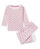 Malabar Baby Cotton Full Sleeves Abstract Printed Coordinating Night Suit - Pink