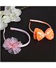Jewelz Set Of 2 Sequin Bow Embellished Hair Bands - Pink & Orange