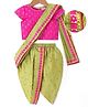 Earthy Touch Woven  Nauvari Saree with Half Sleeves Blouse - Pink & Green