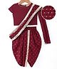 Earthy Touch Woven  Nauvari Saree with Half Sleeves Blouse - Maroon
