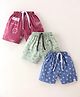 Teddy Sinker Knit Above Knee Length  Shorts with Text & Aeroplane Print Pack of 3 - Multicolour