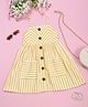Saka Designs by Sapna Pure Cotton Striped  A Line Dress - Yellow & White