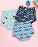Moms Home 100% Cotton Unisex Baby Padded Underwear -Bee,Fish & Rocket -Size 1 (1-2Y) - Pack of 3