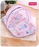 Babyhug Cotton Mattress Set with Mosquito Net Fox Print- Lilac
