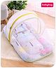 Babyhug Cotton Mattress Set with Mosquito Net Elephant Print - Beige