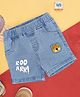 Pantaloons Baby Animal Patch Detailed Shorts - Medium Blue