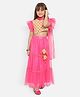 Nauti Nati Frill Sleeves Sequin & Mirror Work Embellished Lehenga & Choli With Dupatta - Pink