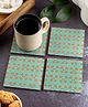 Kolorobia Babur  Square Glass Coaster- Green