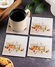 Kolorobia English Garden Inspired Square Glass Coasters- Multicoloured