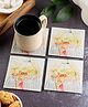 Kolorobia Old English Garden Party Inspired Square Glass Coasters- Multicoloured