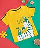 Pantaloons Baby Cotton Half Sleeves Birds & Zebra Printed Tee - Yellow